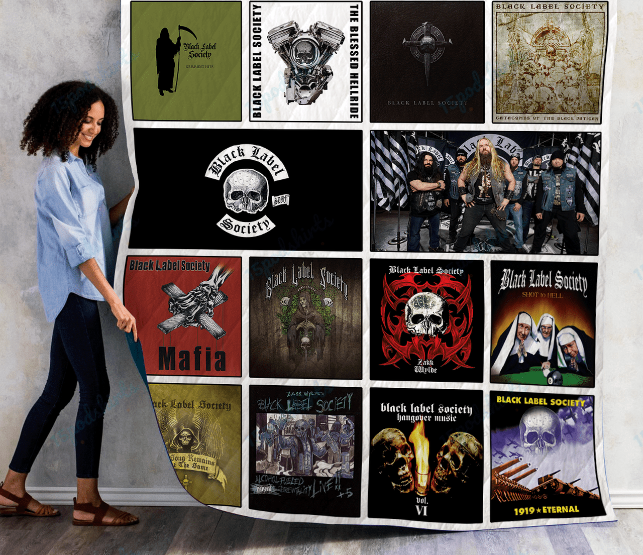 Black Label Society Albums Quilt Blanket