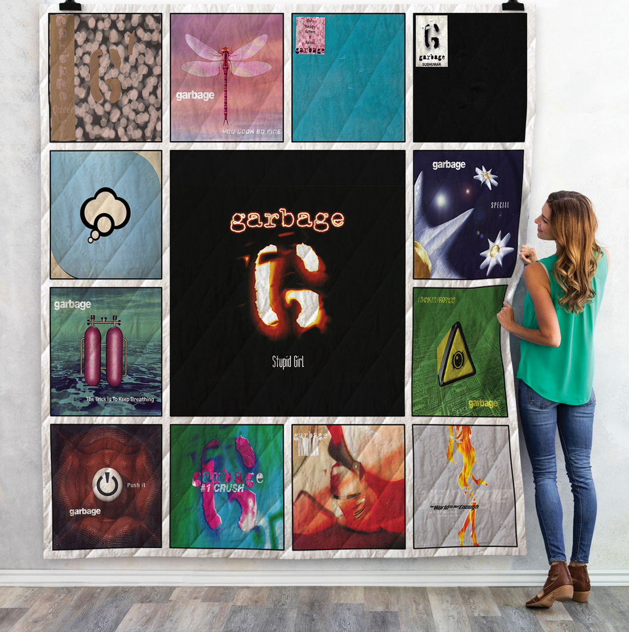 Garbage Albums Quilt Blanket For Fans