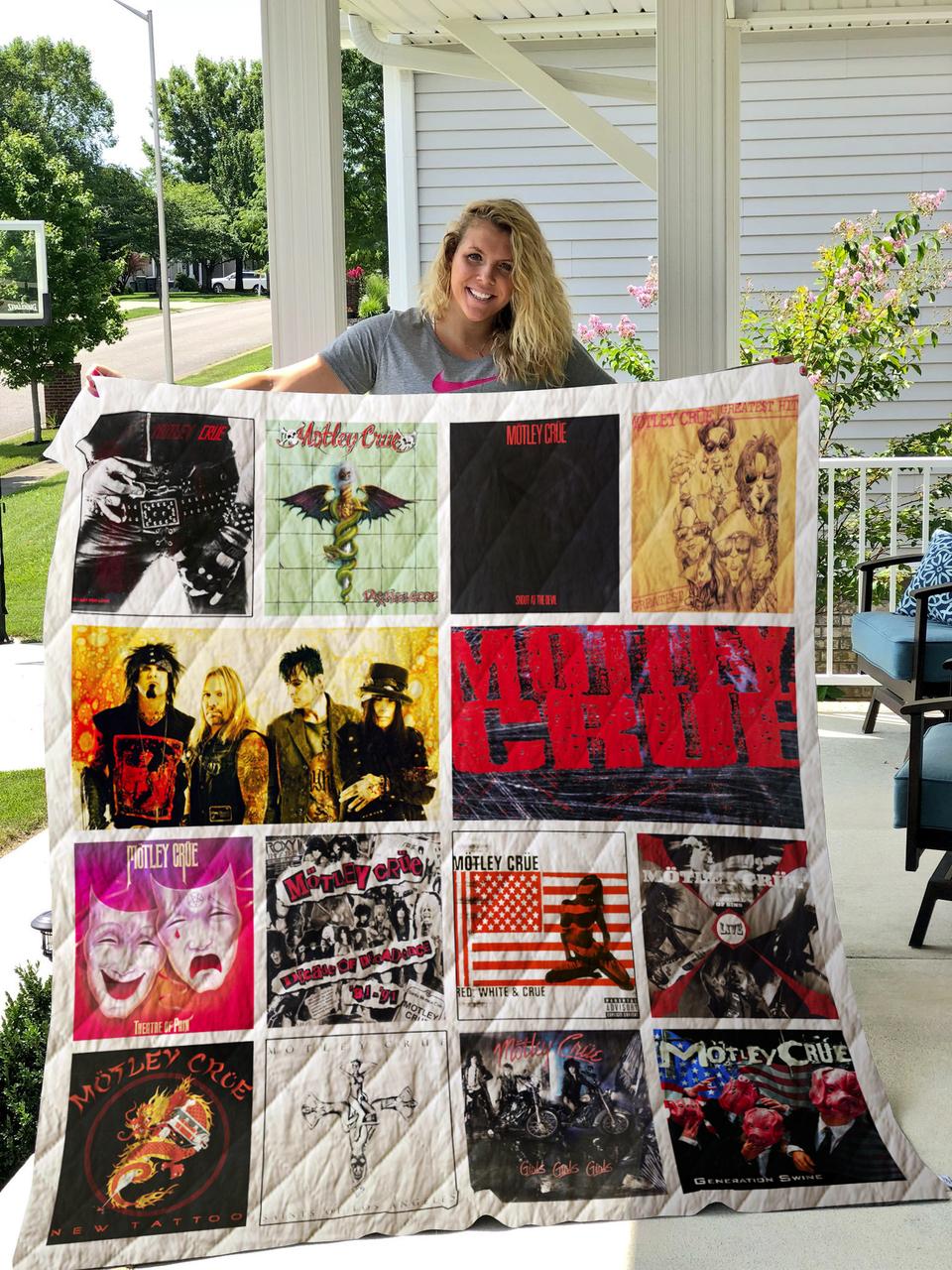 Mtley Cre Albums Quilt Blanket