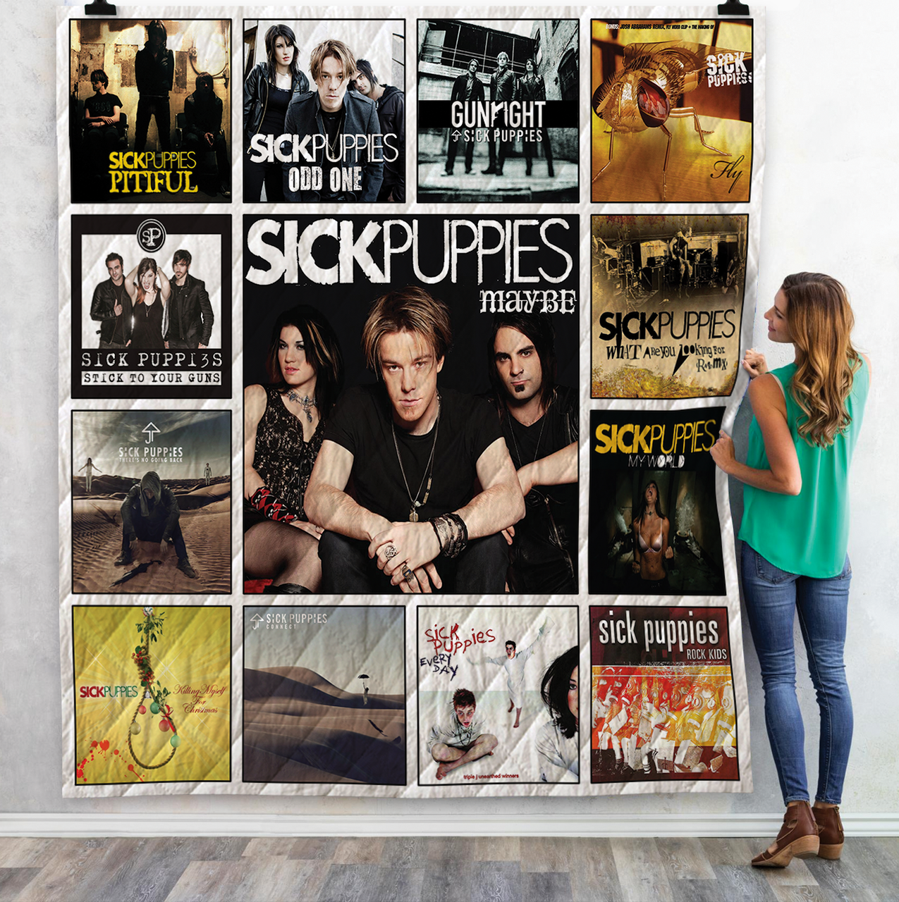 Sick Puppies Albums Quilt Blanket