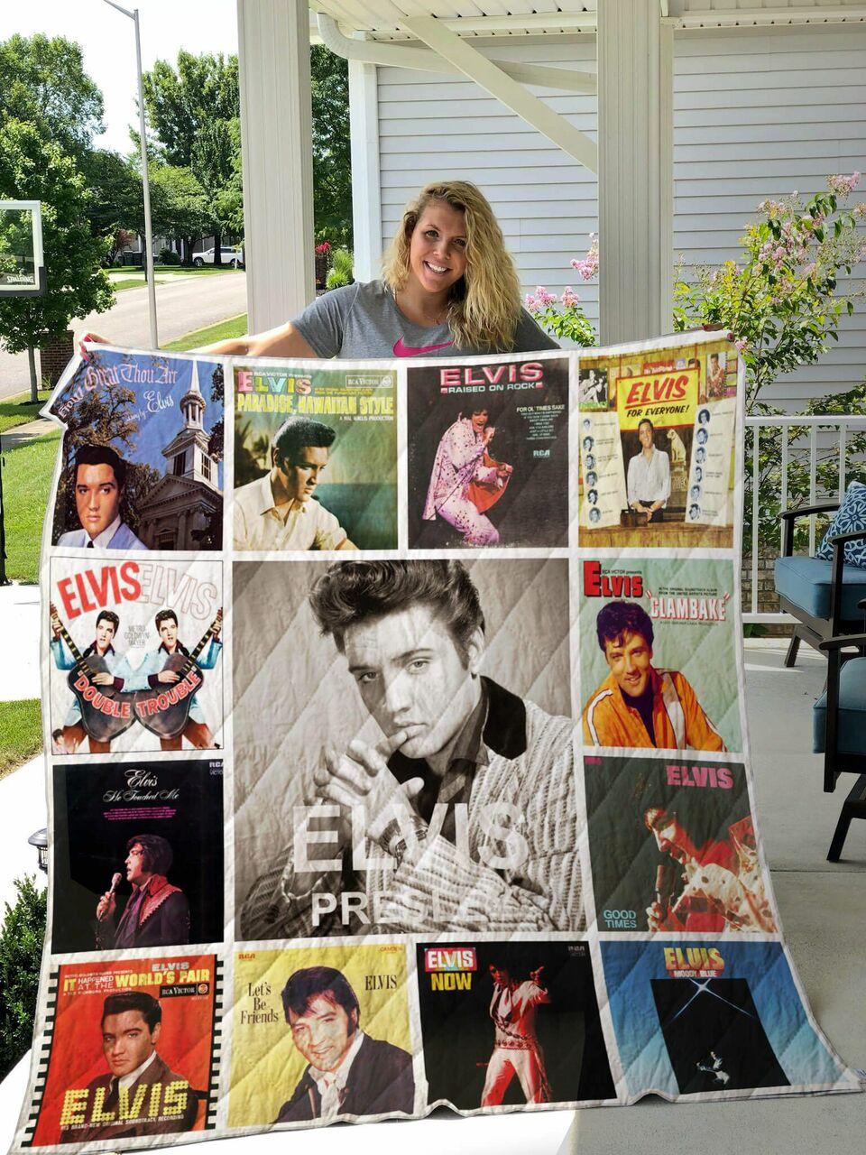 Elvis Presley Albums Quilt Blanket