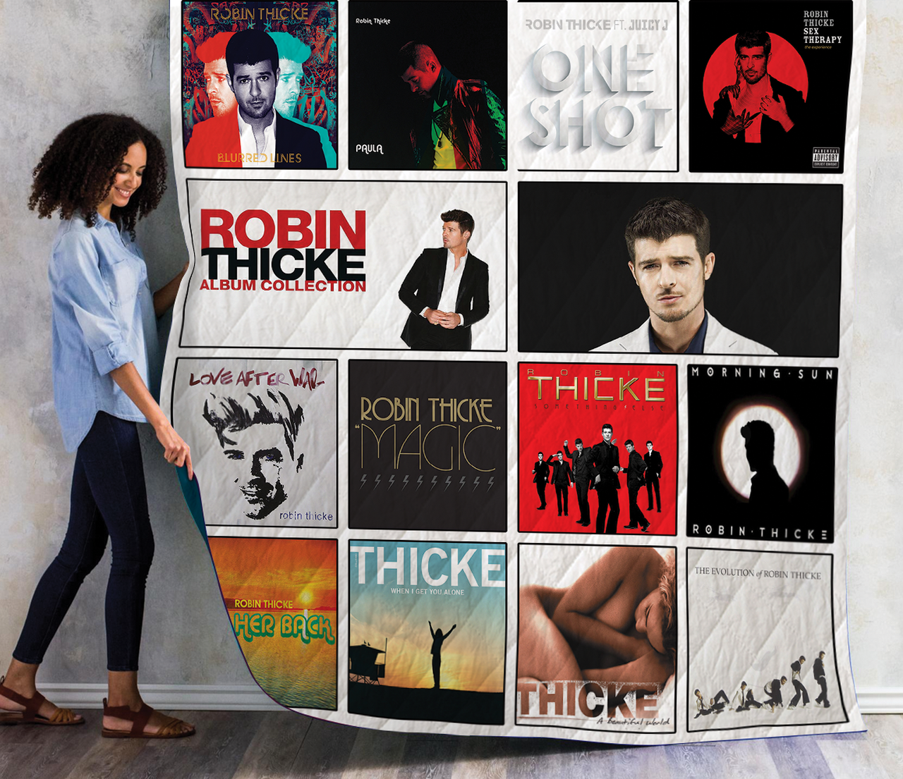 Robin Thicke Albums Quilt Blanket For Fans