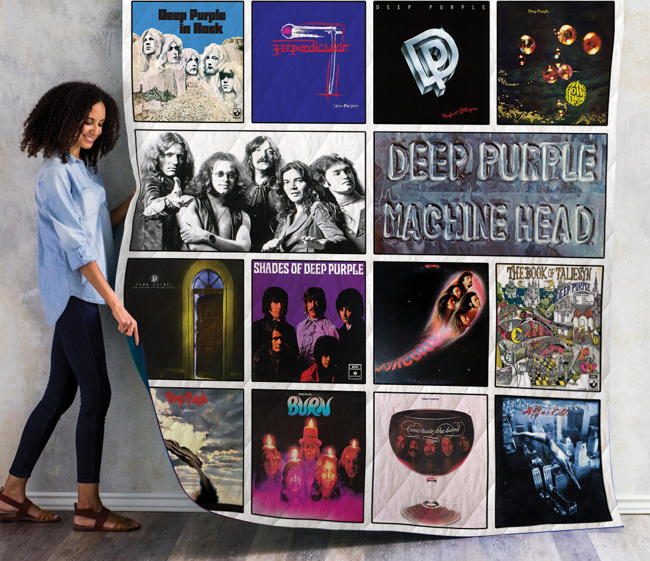 Deep Purple Albums Quilt Blanket For Fans