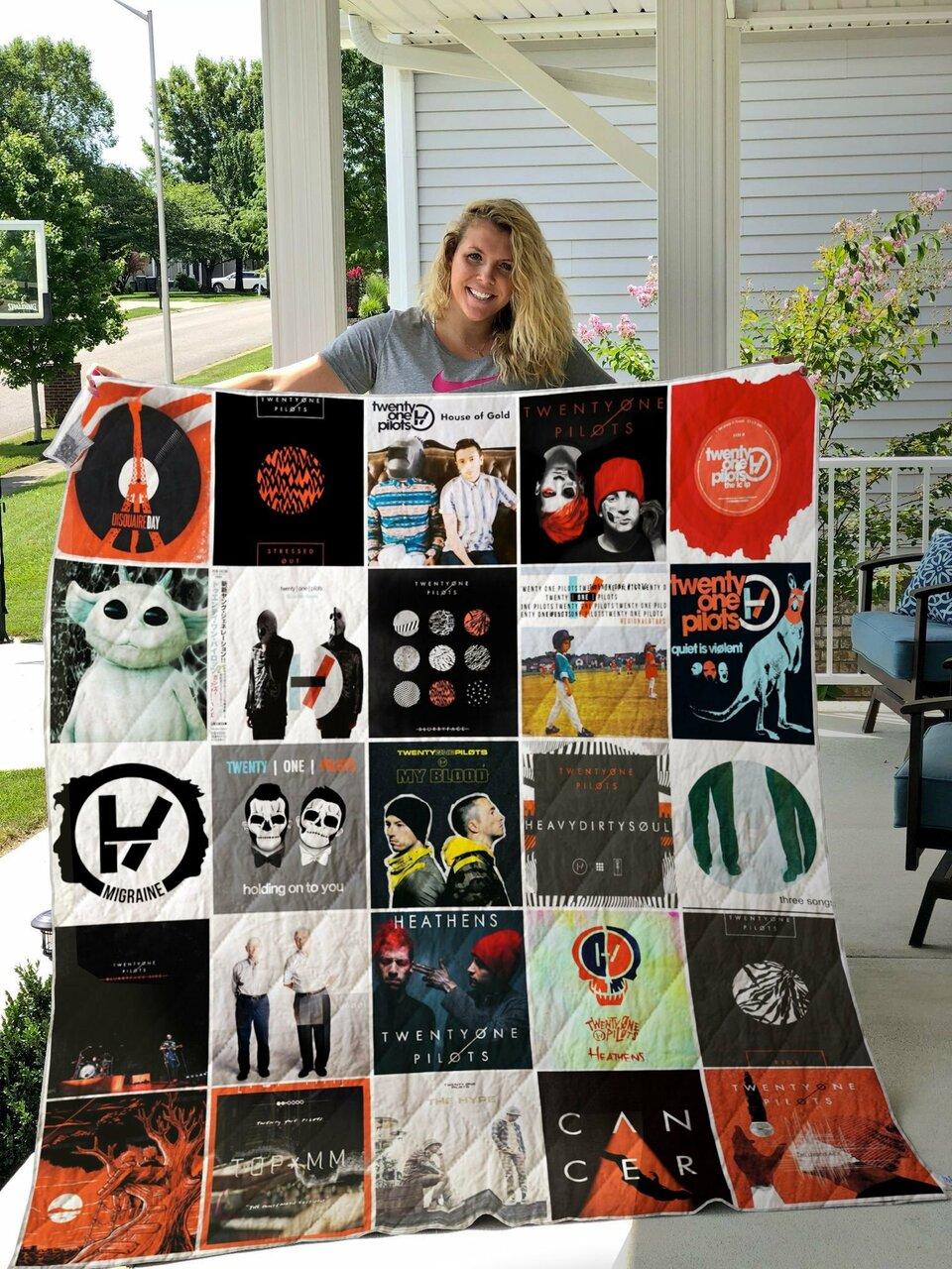H Twenty One Pilots Albums Quilt Blanket