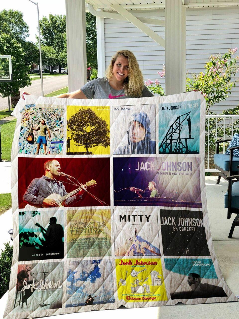 Jack Johnson Albums Quilt Blanket