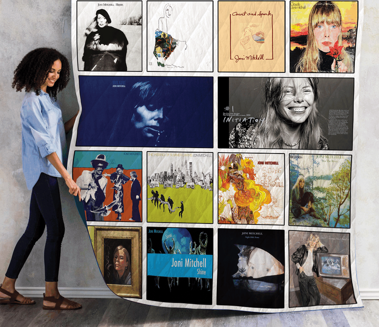 Joni Mitchell Albums Quilt Blanket