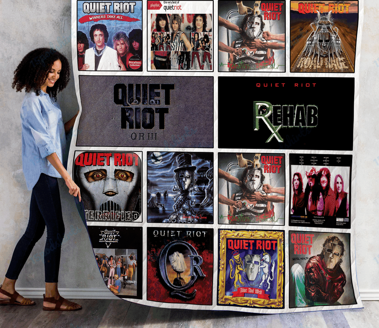 Quiet Riot Albums Quilt Blanket