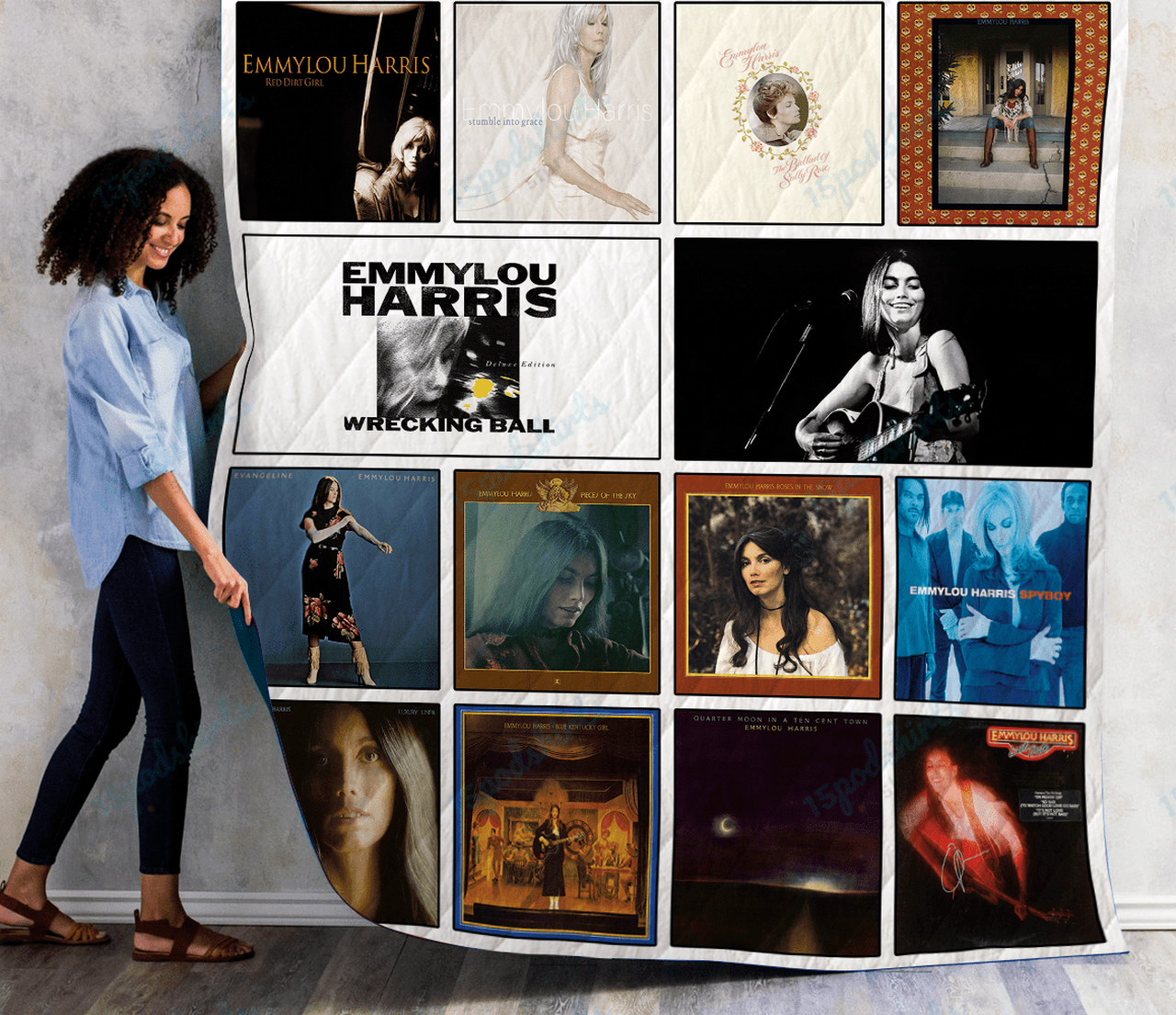 Emmylou Harris Albums Quilt Blanket