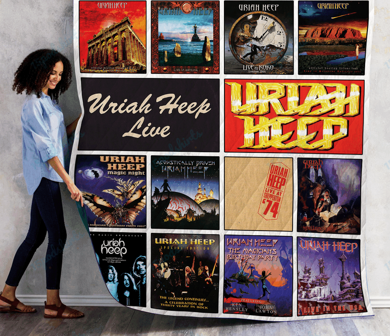 Uriah Heep Live Albums Quilt Blanket