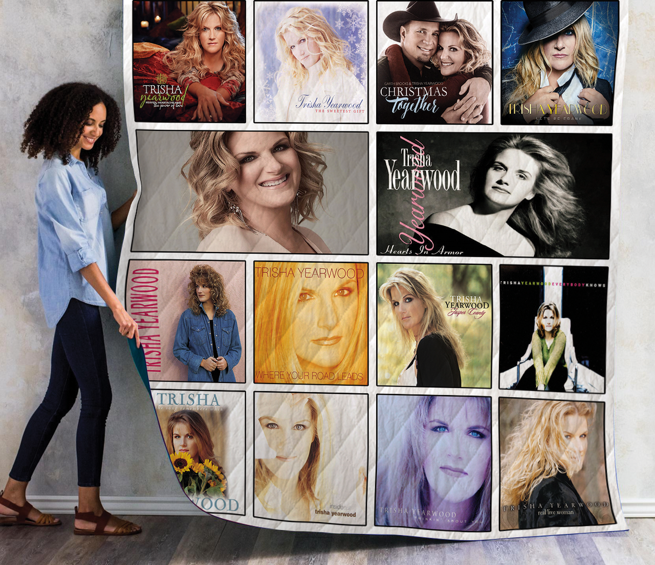 Trisha Yearwood Albums Quilt Blanket