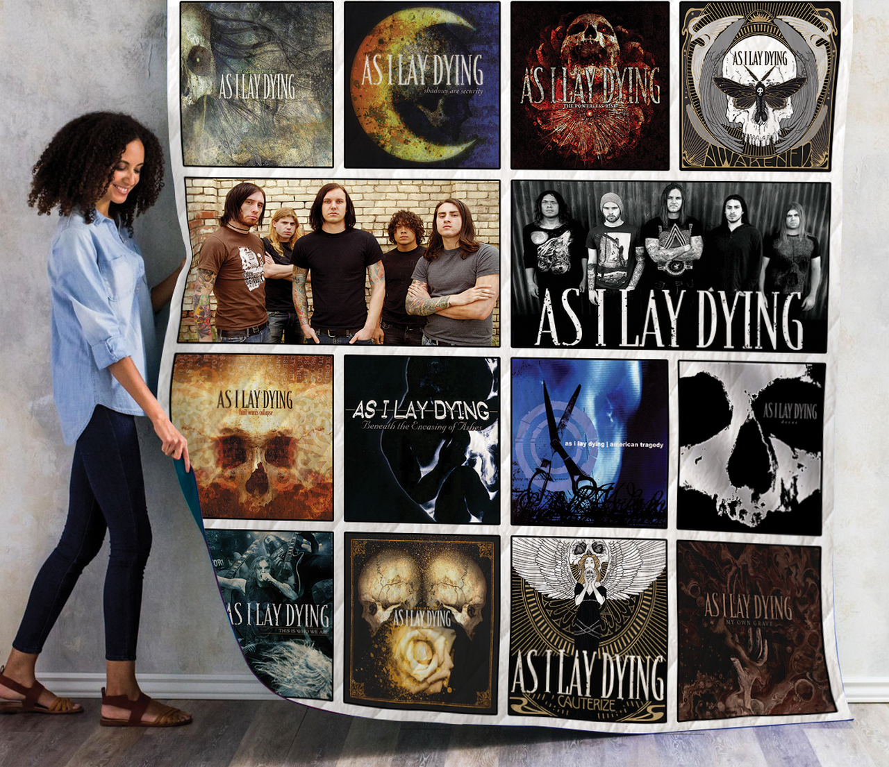 As I Lay Dying Albums Quilt Blanket