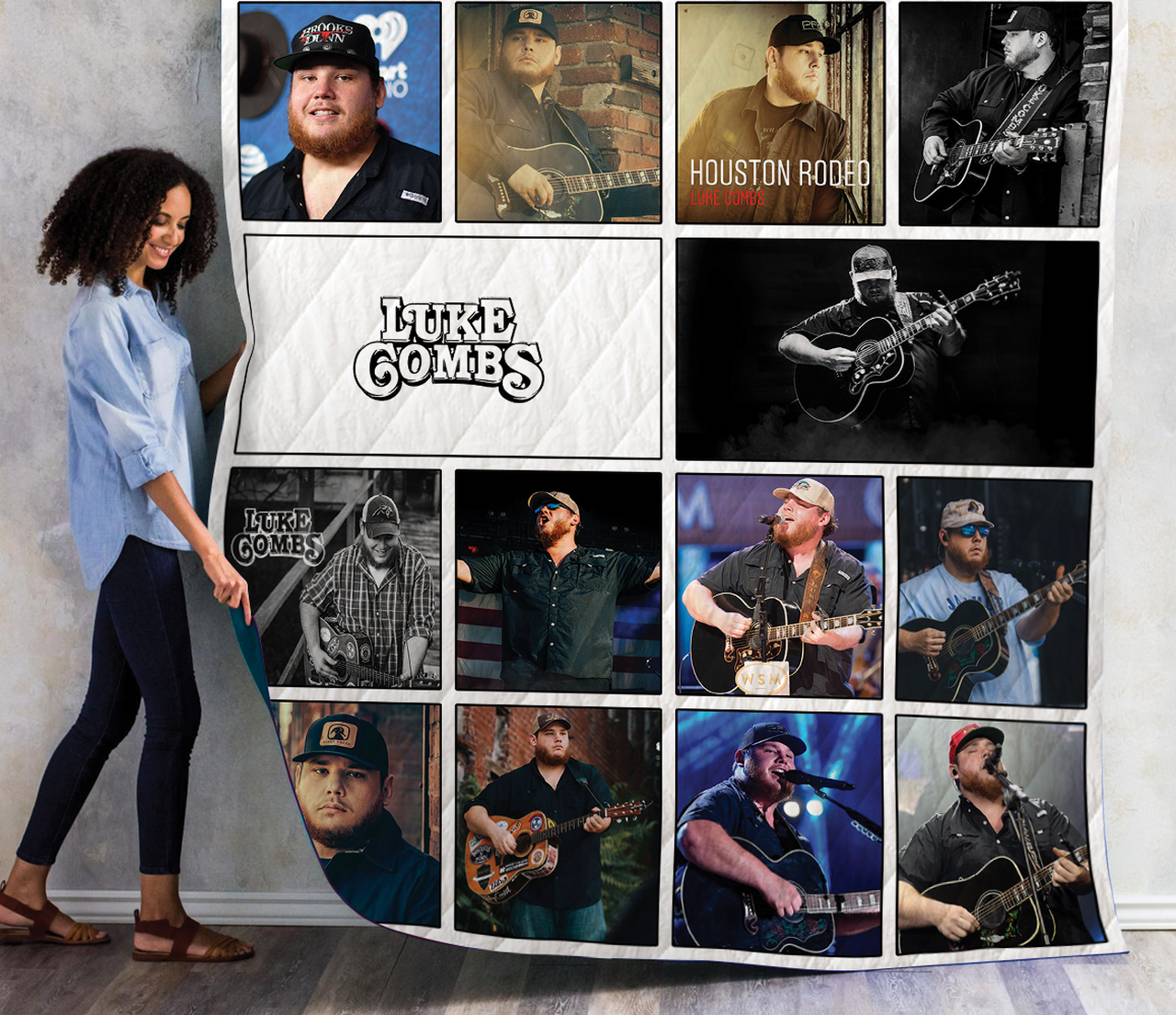 M- Luke Combs Albums Quilt Blanket