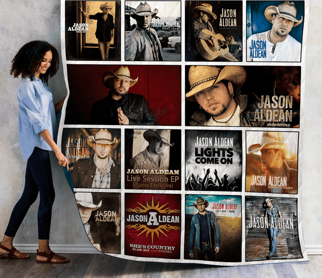 Jason Aldean Albums Quilt Blanket