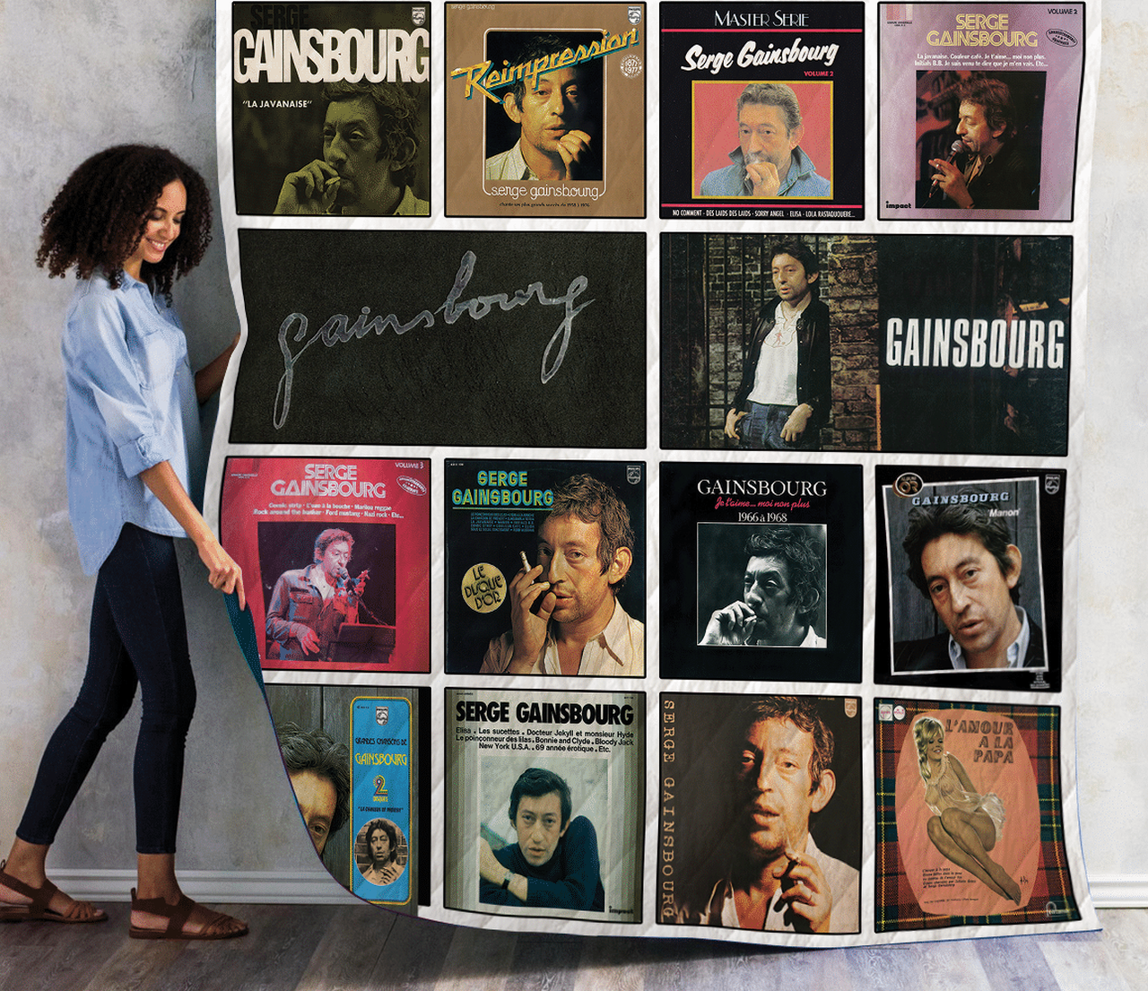 Serge Gainsbourg Compilations Albums Quilt Blanket