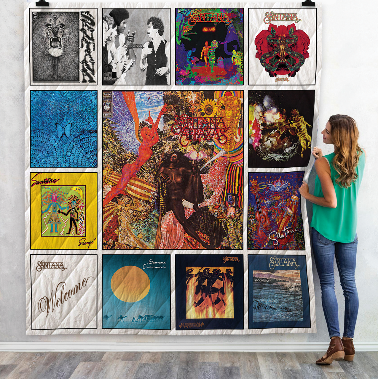 Carlos Santana Albums Quilt Blanket