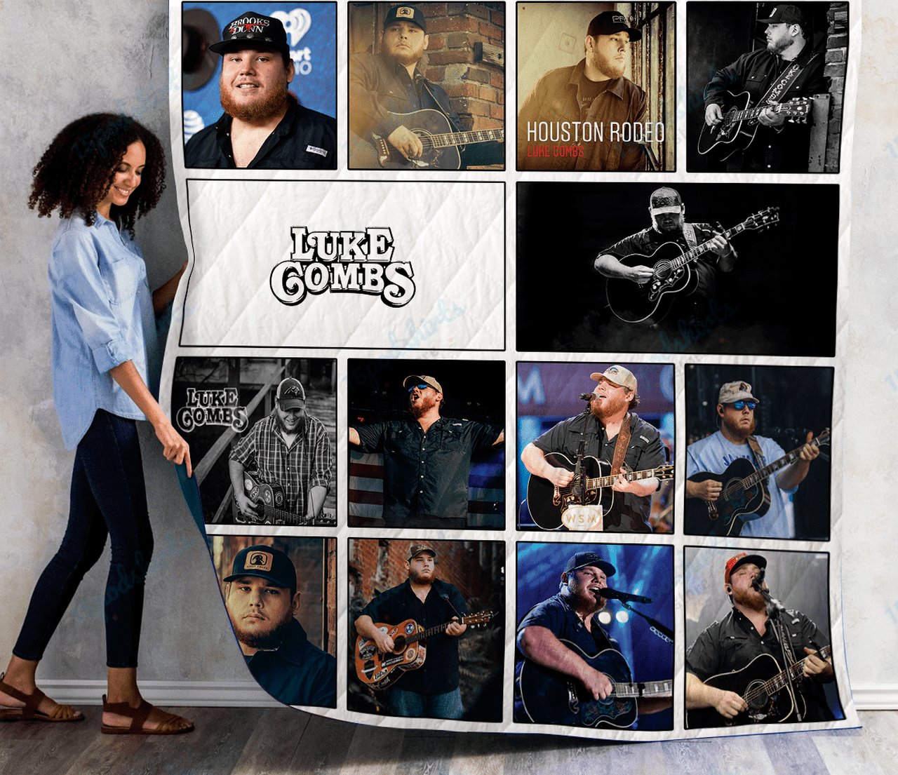 M Luke Combs Albums Quilt Blanket