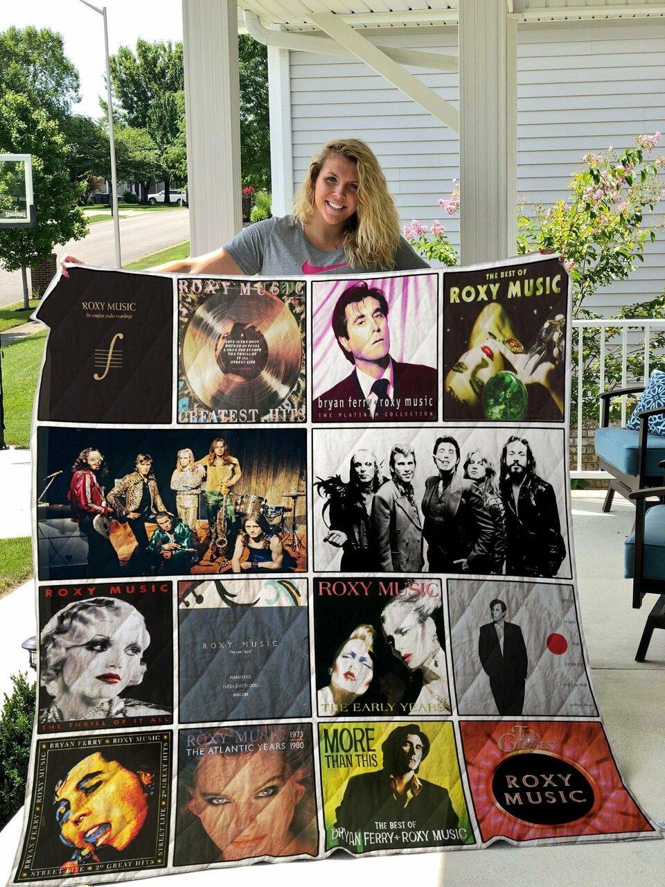 Roxy Music Compilation Albums Quilt Blanket