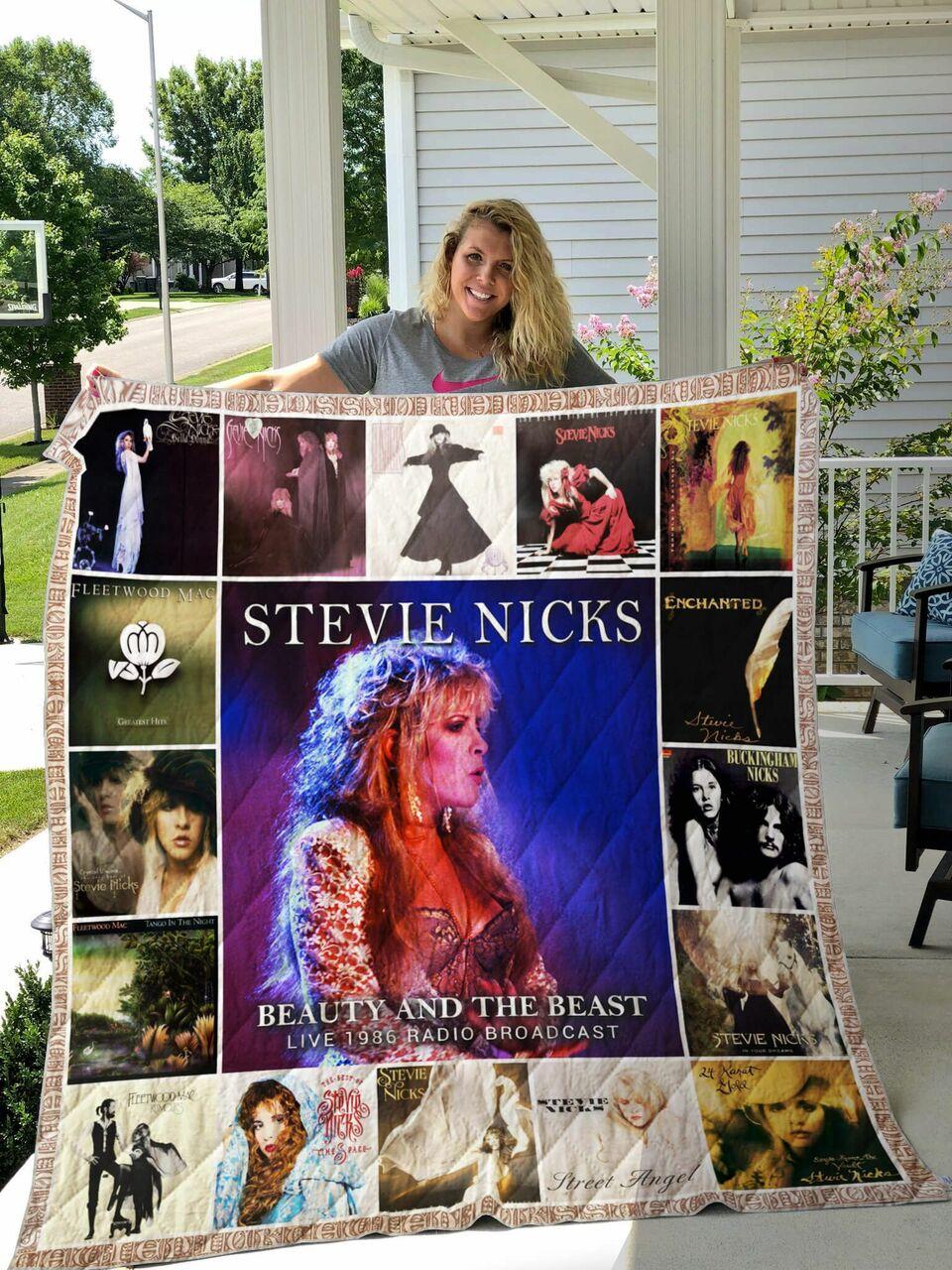 Stevie Nicks Albums Poster Quilt Blanket