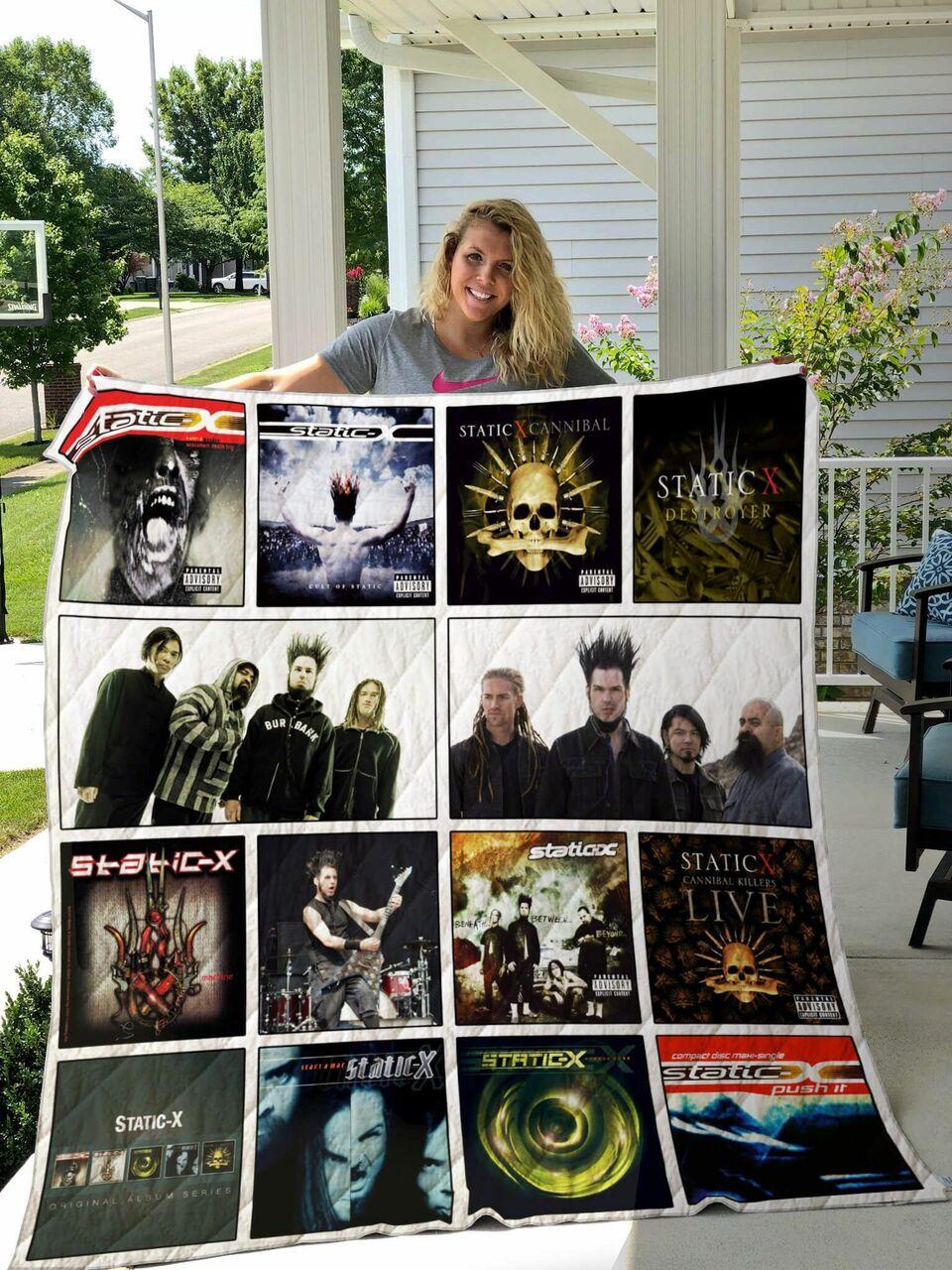 Static X Albums Quilt Blanket