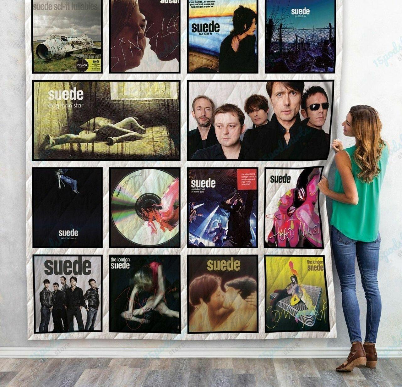 Suede Albums Quilt Blanket For Fans