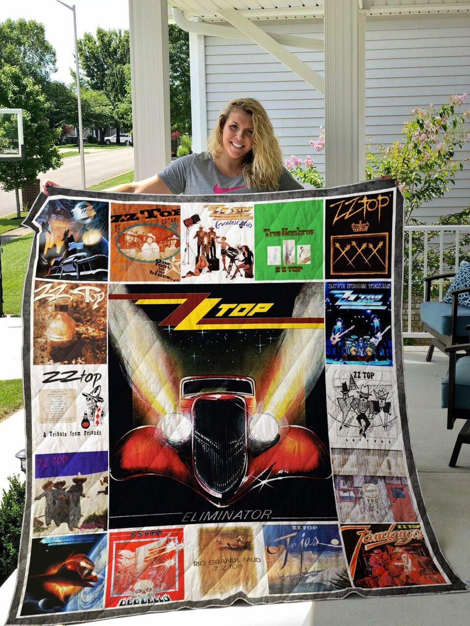 Zz Top Albums Poster Quilt Blanket
