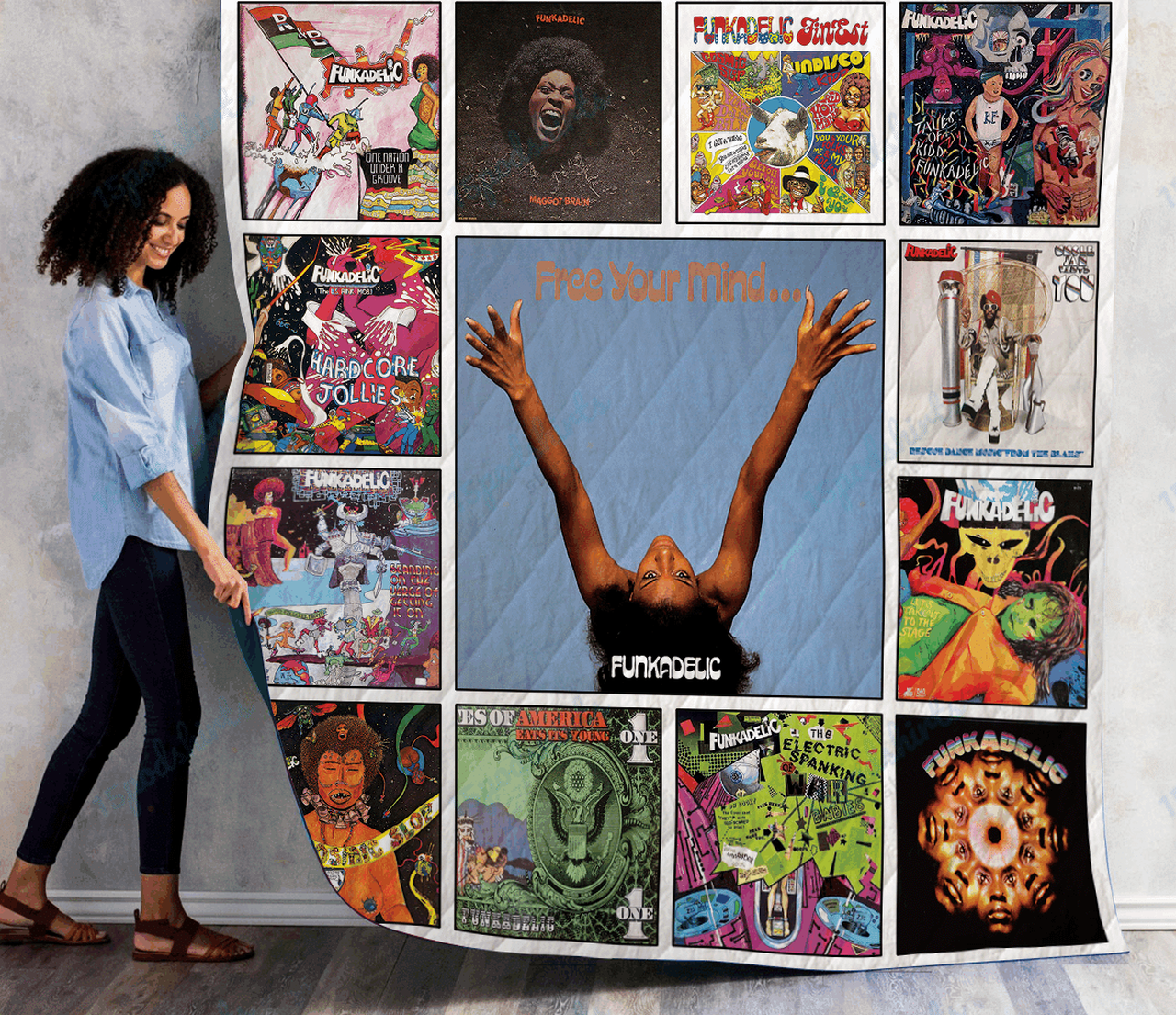 M Funkadelic Albums Quilt Blanket