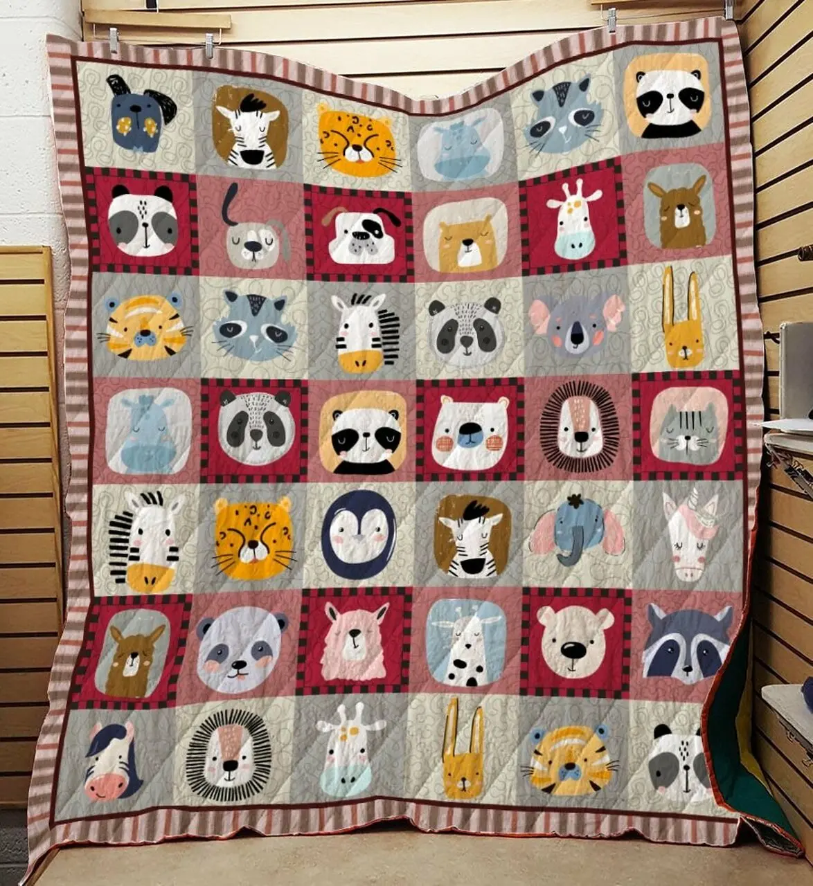 Cartoon Animals Quilt For Mammals Lovers In Daily Life Blanket