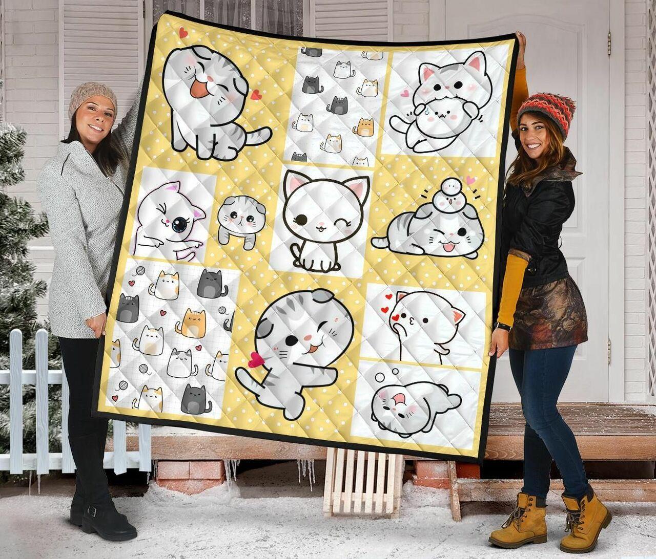 Cute Kitty Cat Quilt Blanket