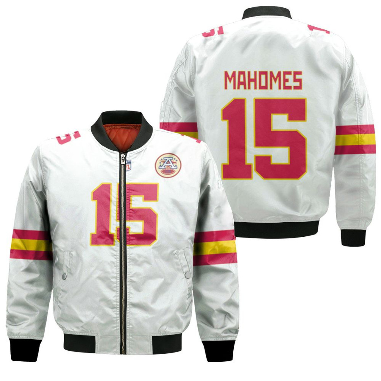 Mahomes Kansas City Chiefs Bomber Jacket White