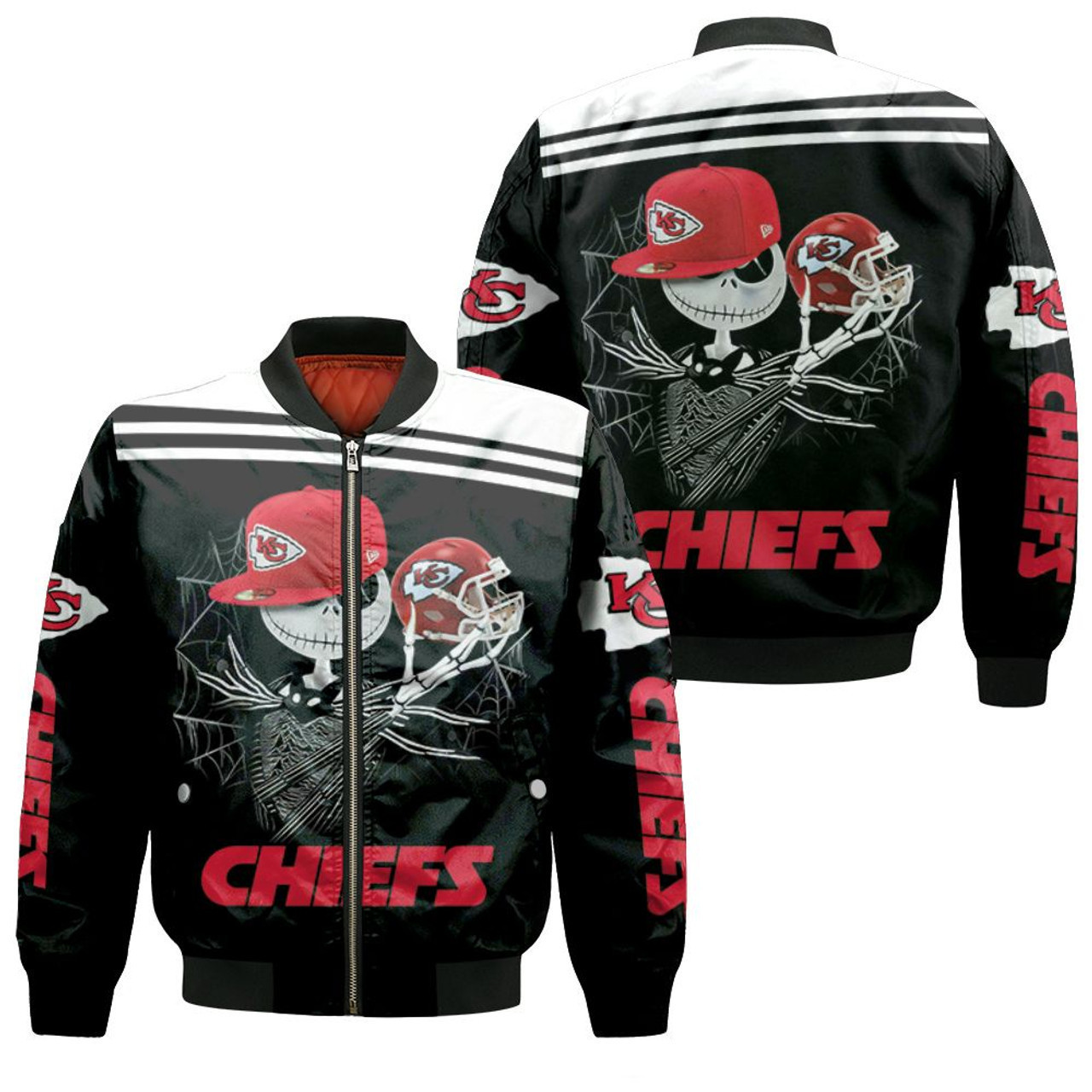 Jack Skellington Keeps Kansas City Chiefs Bomber Jacket
