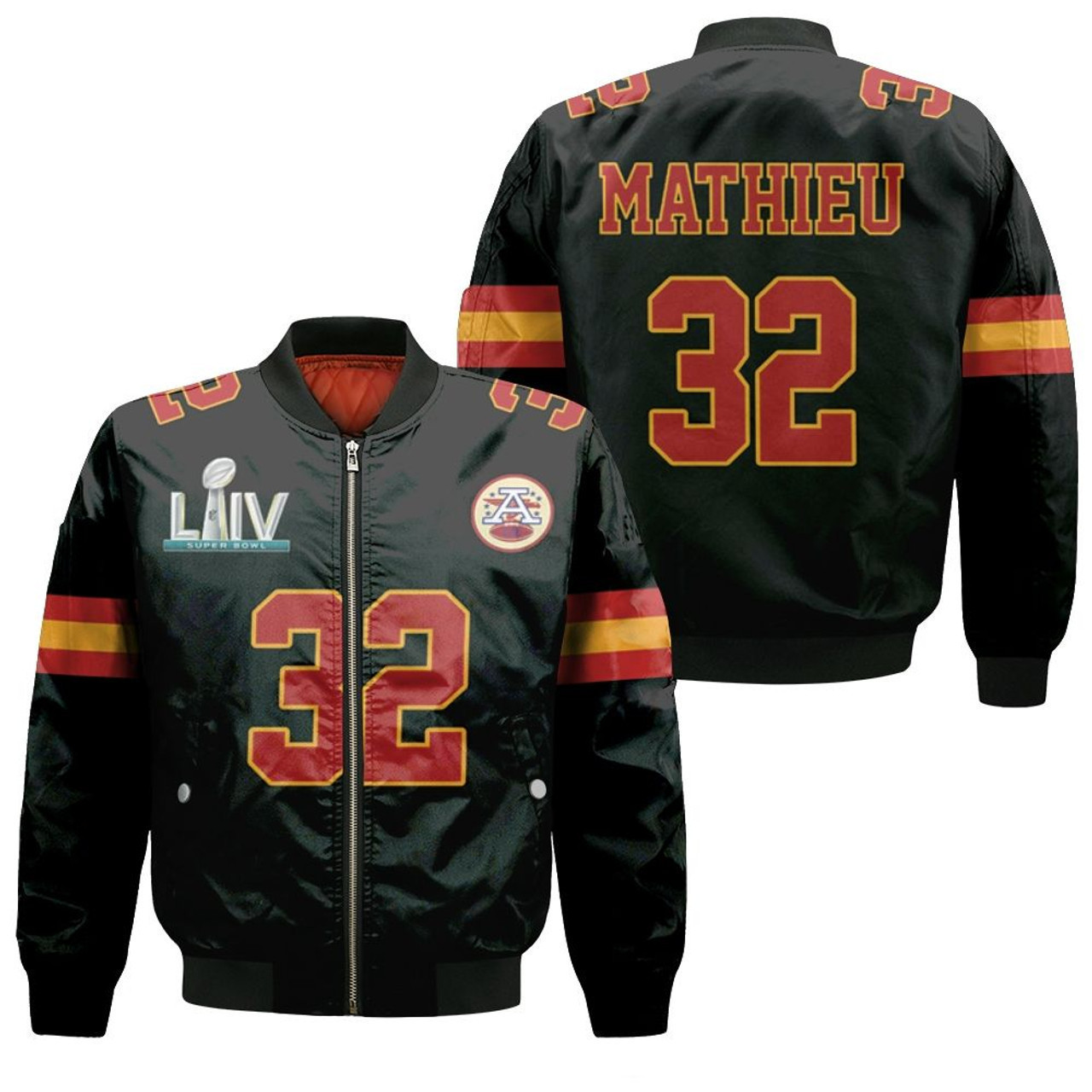 Kansas City Chiefs Tyrann Mathieu Logo Bomber Jacket Black