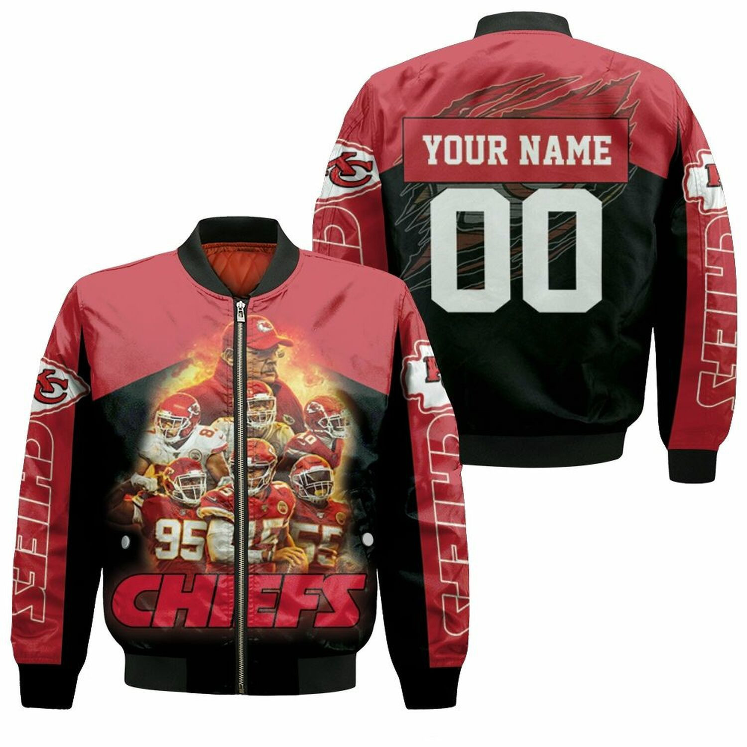 Kansas City Chiefs Team 3D Customized Bomber Jacket