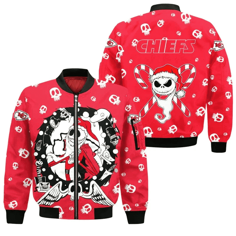 Kansas City Chiefs Jack Skellington Bomber Jacket