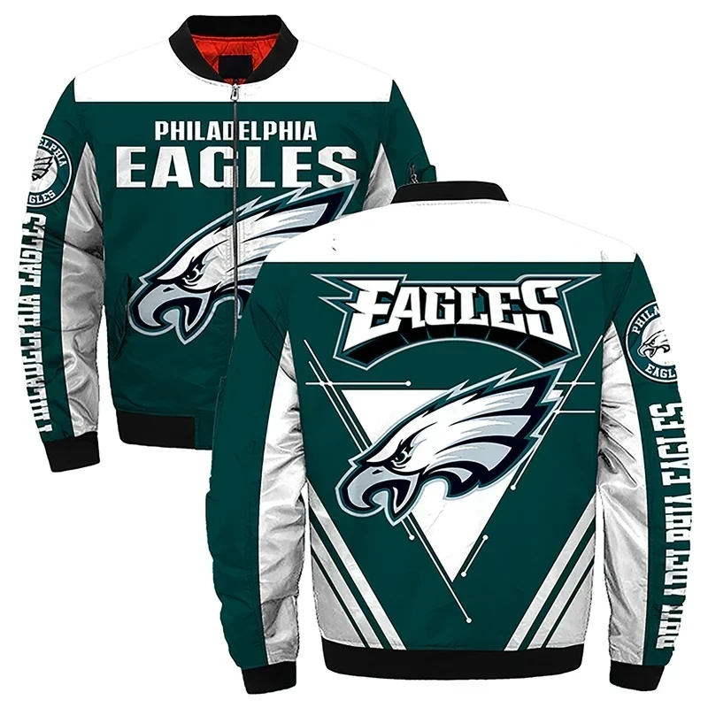 Philadelphia Eagles Team Logo Bomber Jacket Teal Color