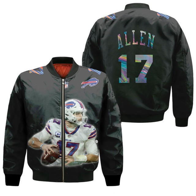 Buffalo Bills Josh Allen Bomber Jacket Black