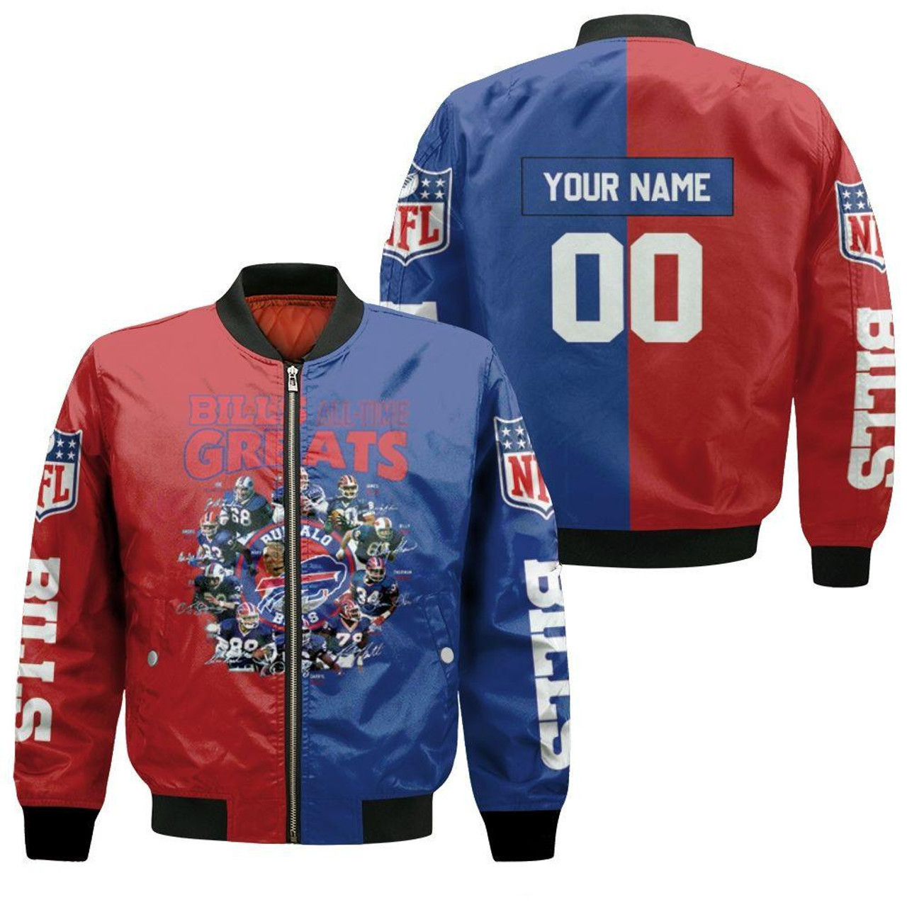 Buffalo Bills All Time Greats Players Bomber Jacket And Blue