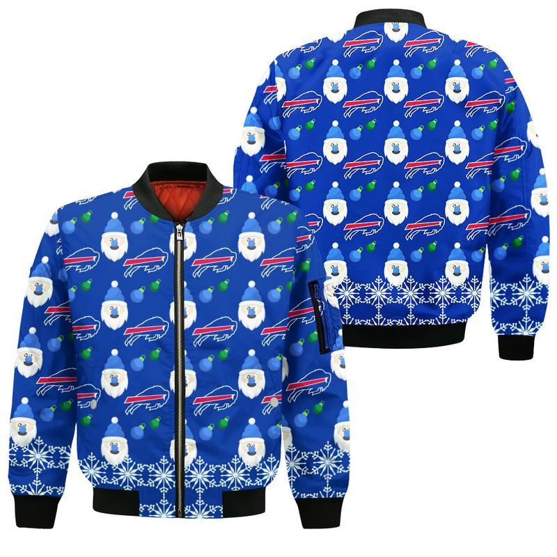 Buffalo Bills Logo With Santa Clause Bomber Jacket