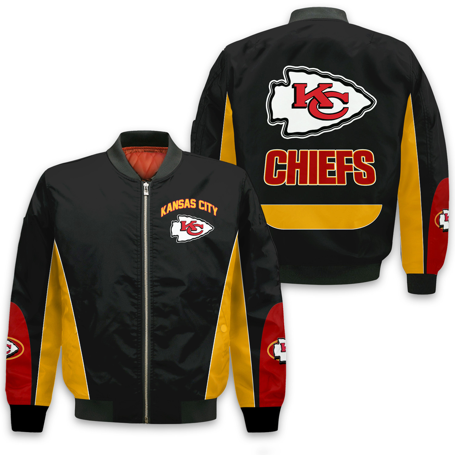 Kansas City Chiefs Football Team In Sync With The Home Team Bomber Jacket