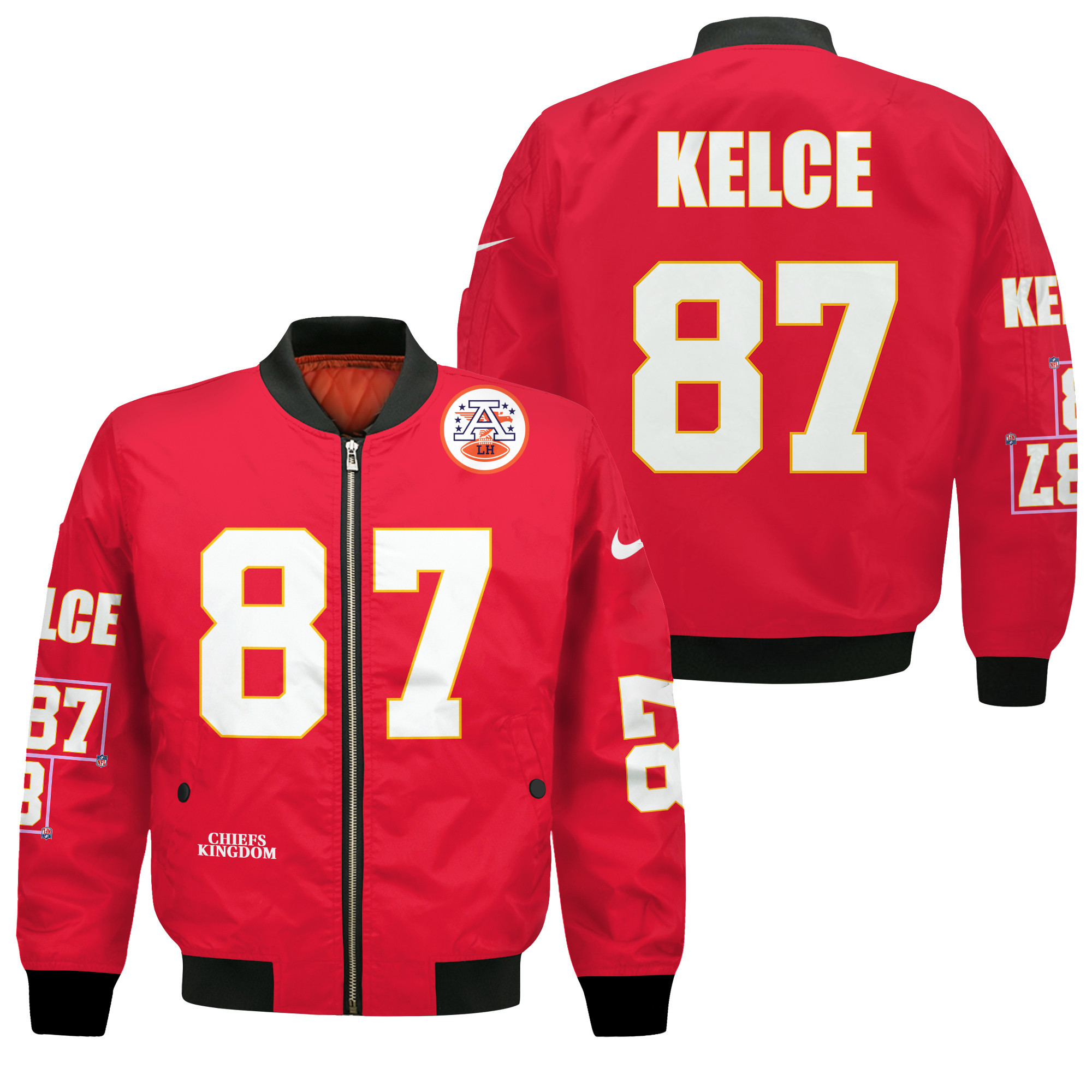 Travis Kelce #87 Kansas City Chiefs National Football League Unique Design Bomber Jacket