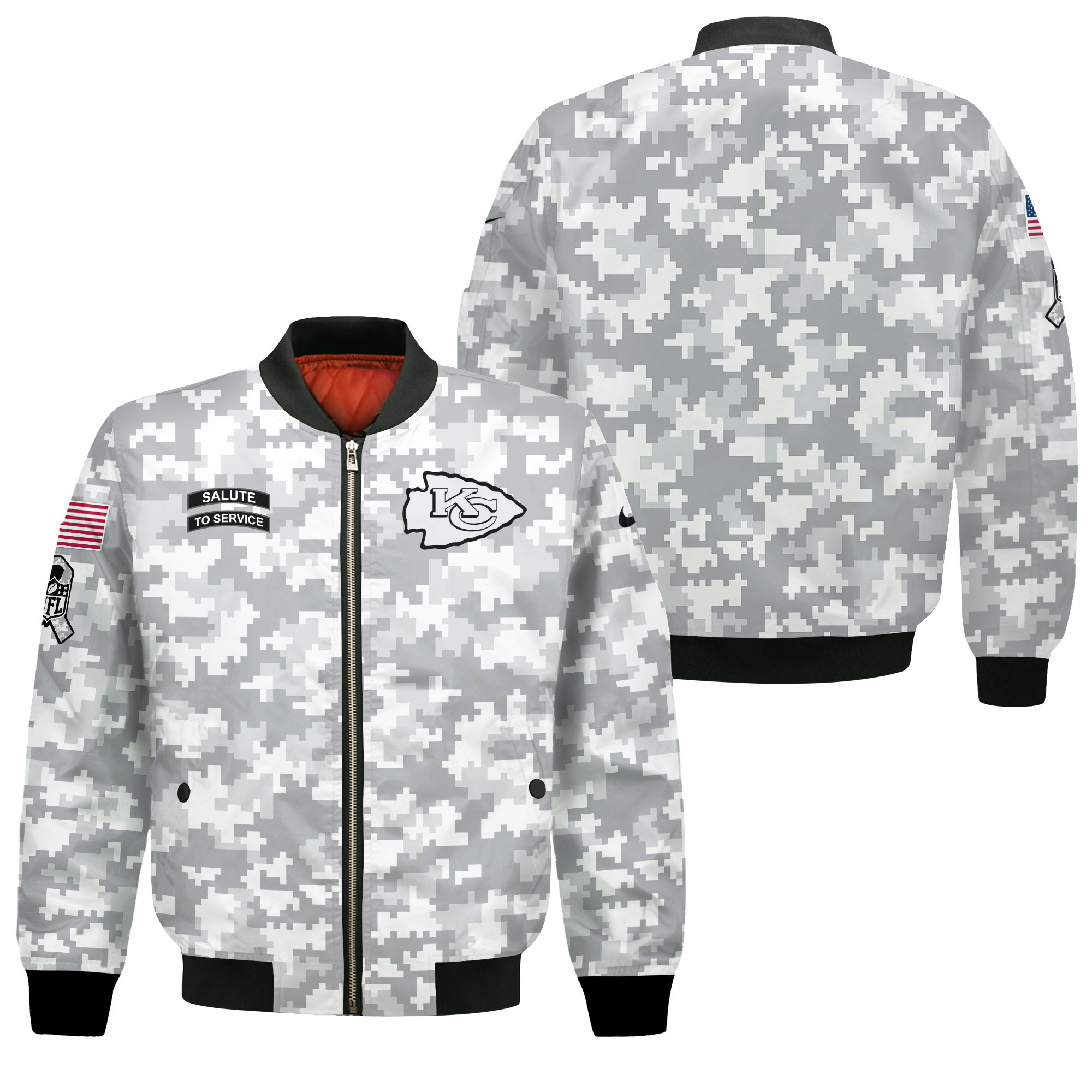 Kansas City Chiefs National Football League Arctic Camo Bomber Jacket