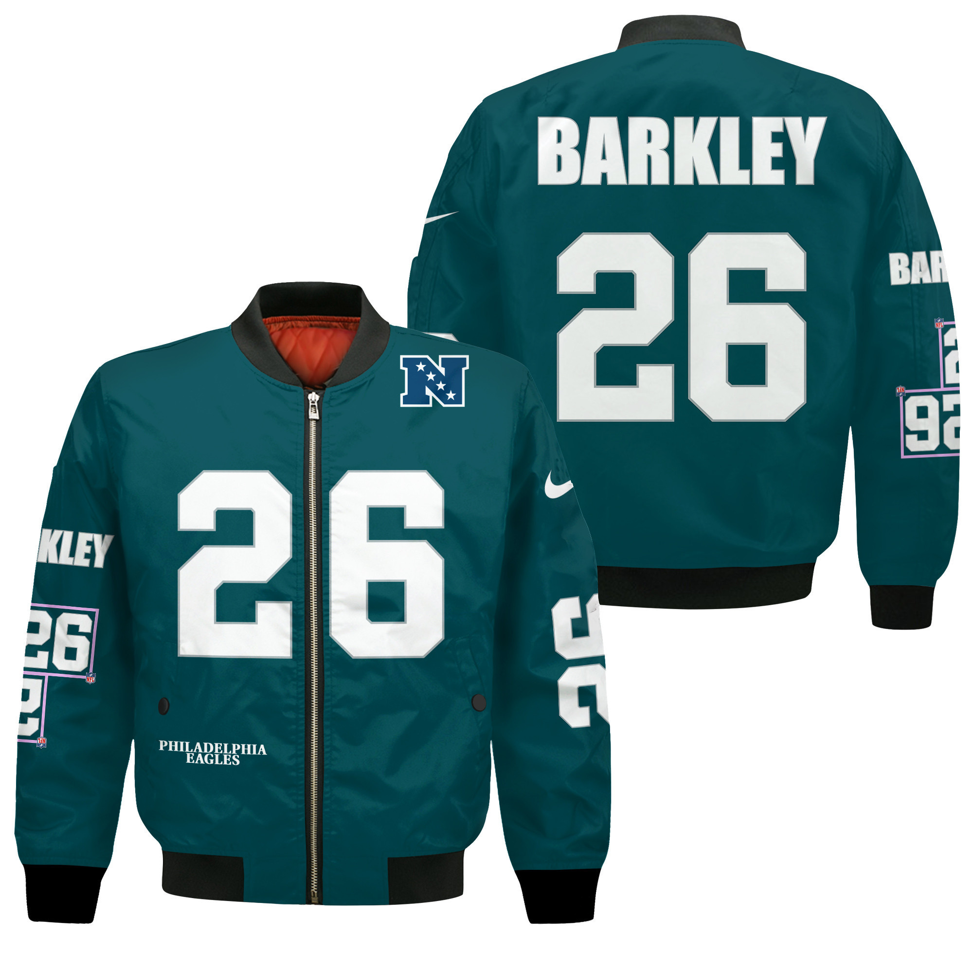 Saquon Barkley #26 Philadelphia Eagles National Football League Unique Design Bomber Jacket
