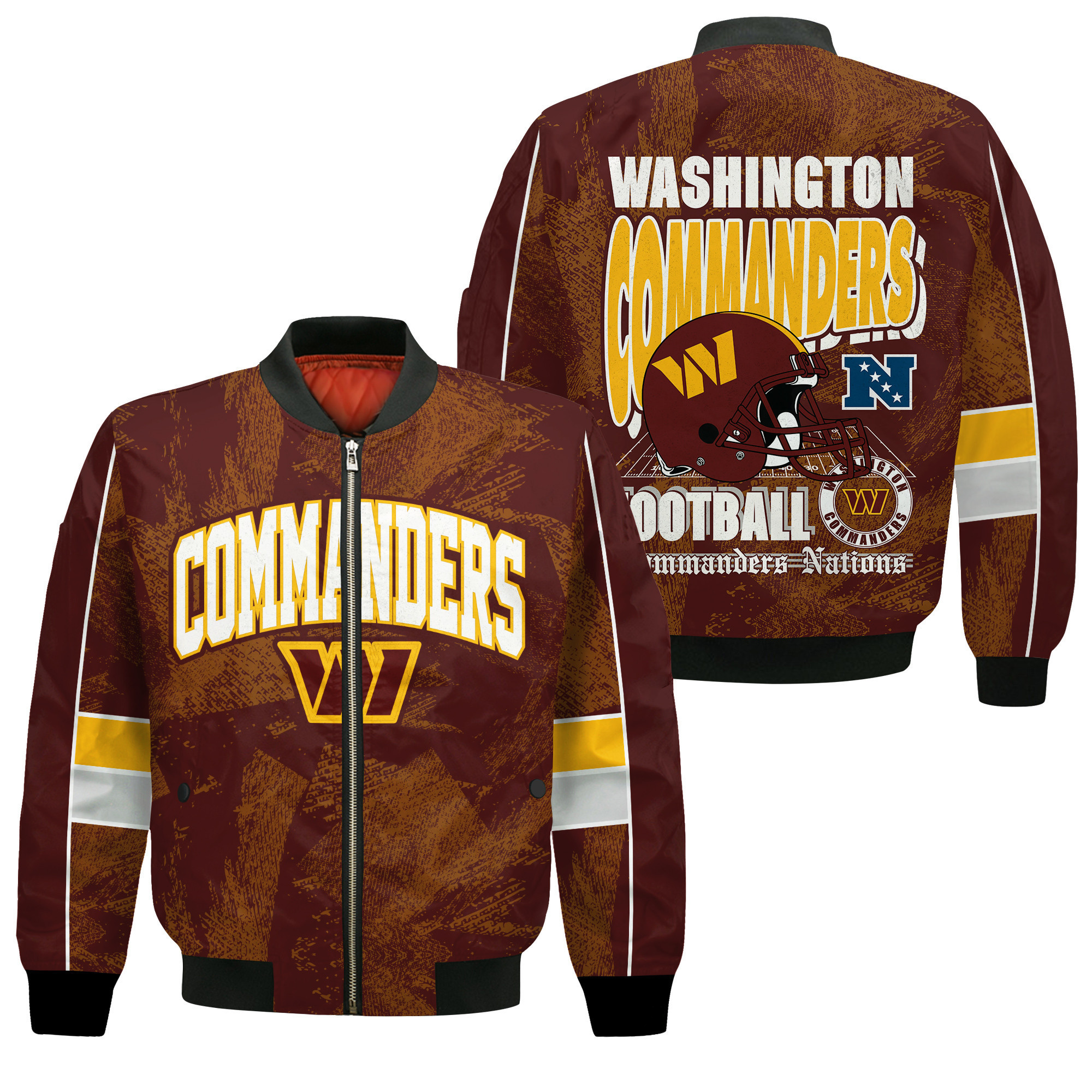Washington Commanders Football Team Cheering Symbols Bomber Jacket