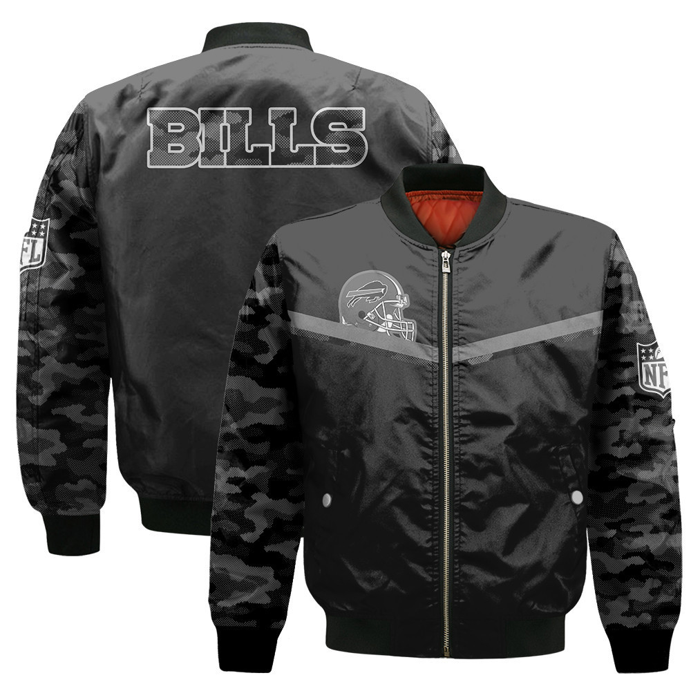 Buffalo Bills Black Rflctv Chevron Nfl Unisex Bomber Jacket