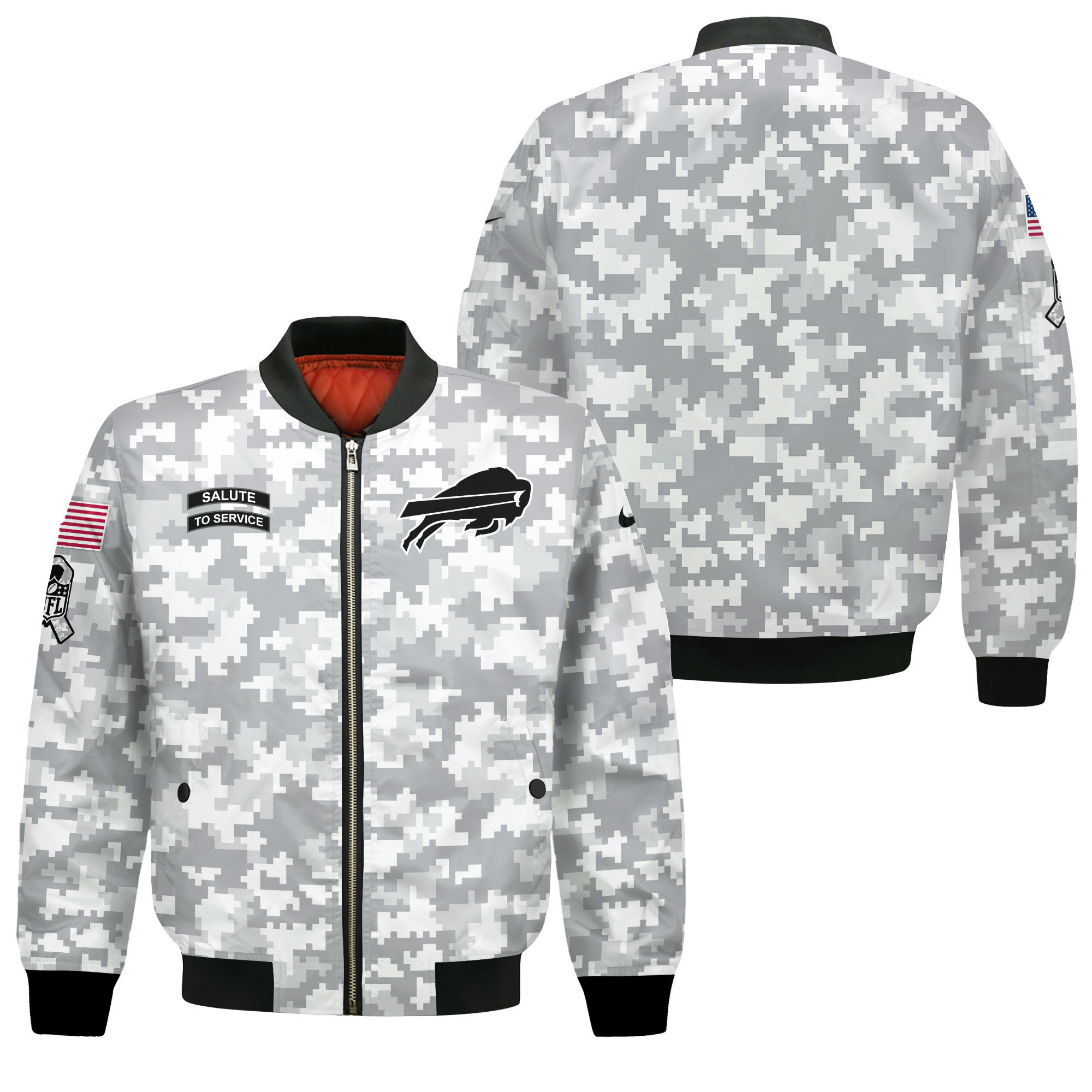 Buffalo Bills National Football League Arctic Camo Bomber Jacket