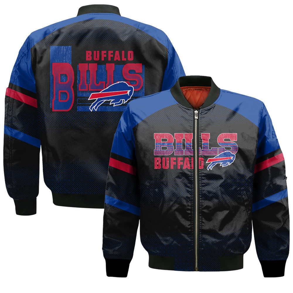 Buffalo Bills Football Team Fearless Warrior Bomber Jacket