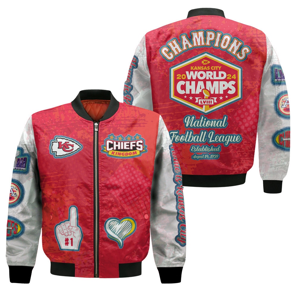 Kansas City Chiefs Super Bowl Lviii Champions Design Bomber Jacket