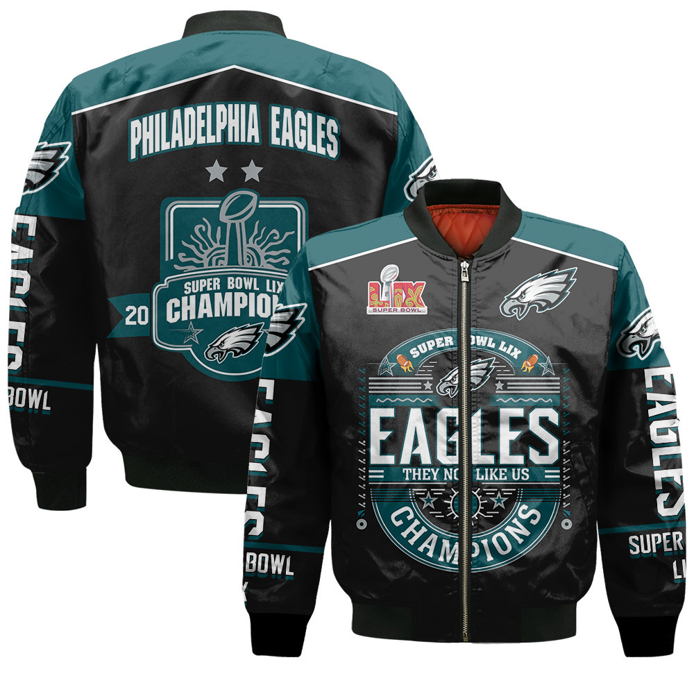 Philadelphia Eagles Super Bowl Lix Champions Shining At The Peak Of Glory Bomber Jacket