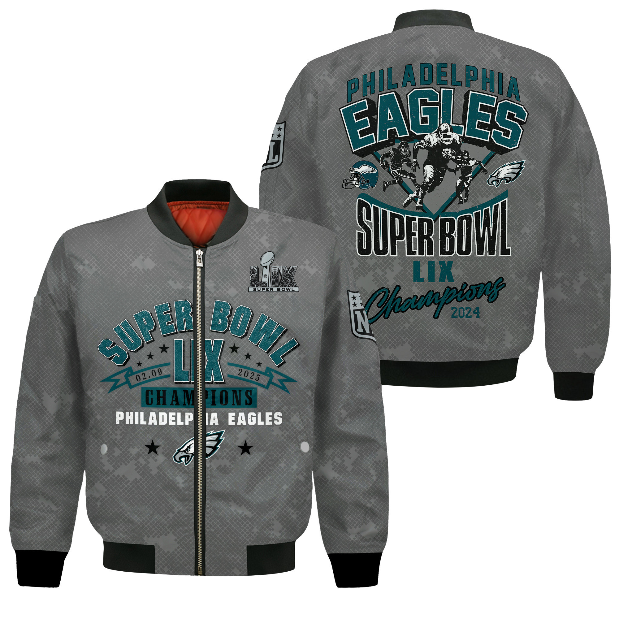 Philadelphia Eagles Super Bowl Lix Champions Victory Secured Bomber Jacket