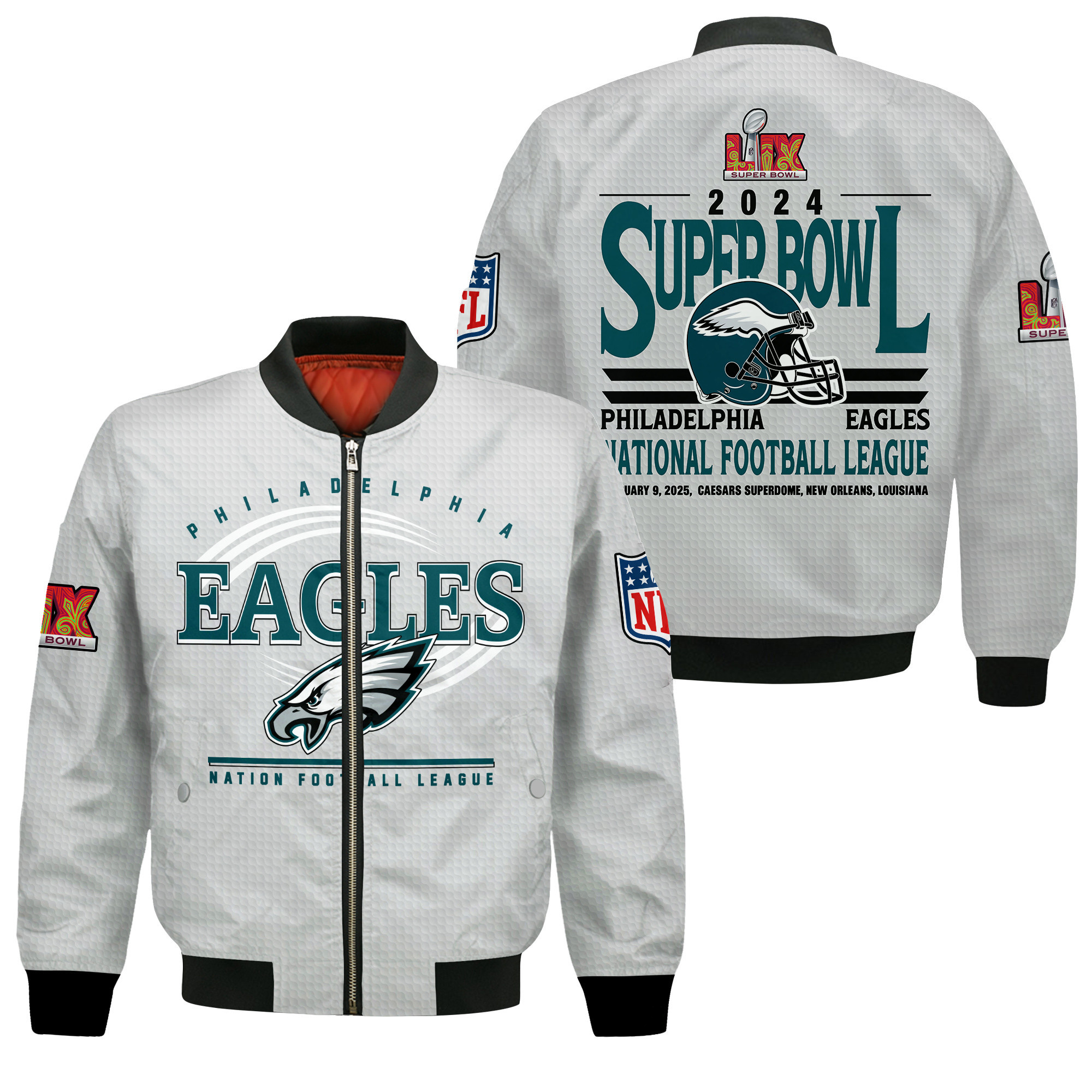 Philadelphia Eagles Super Bowl Lix Glory Bomber Jacket