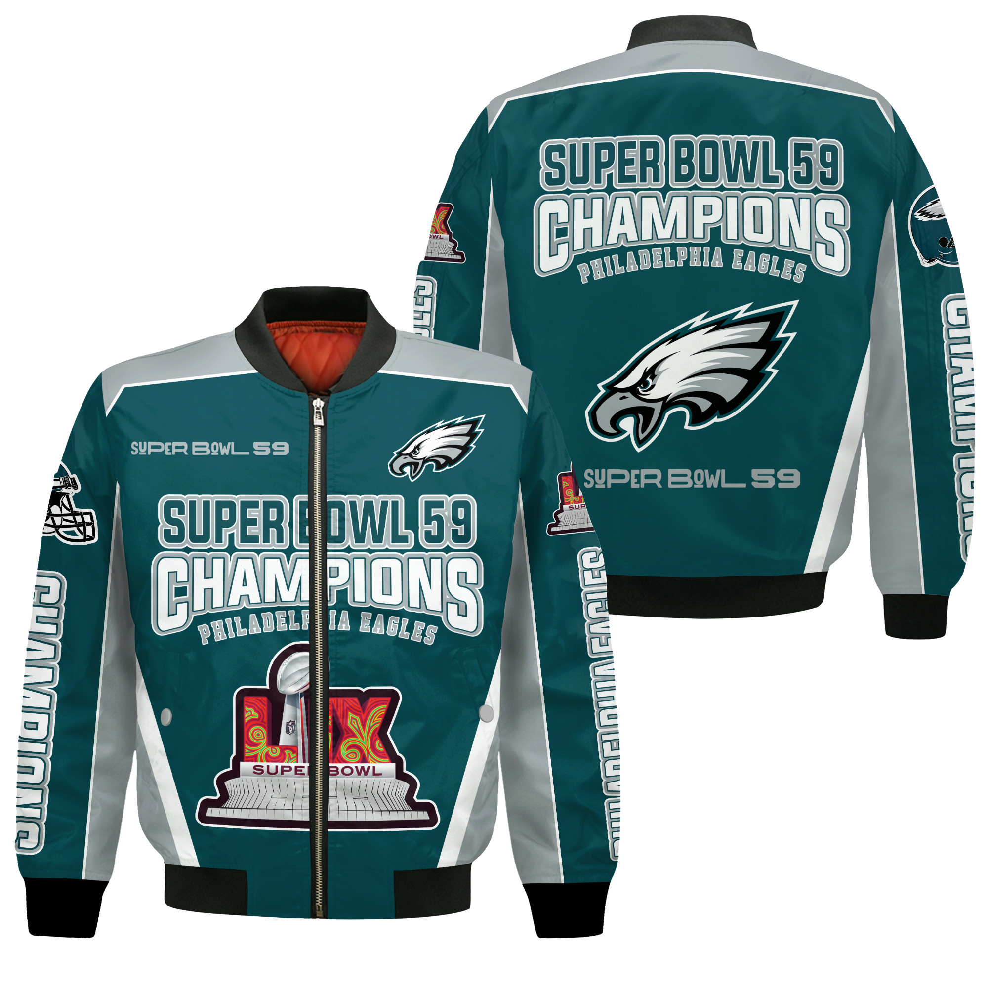 Philadelphia Eagles Super Bowl Lix Top Of The Game Bomber Jacket